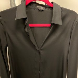 Black silk theory blouse